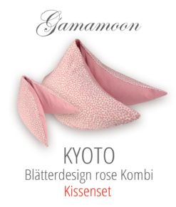 Gamamoon Kissenset Kyoto Blaetterdesign rose Kombi