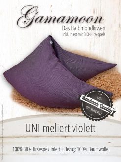Gamamoon Uni meliert violett Halbmondkissen