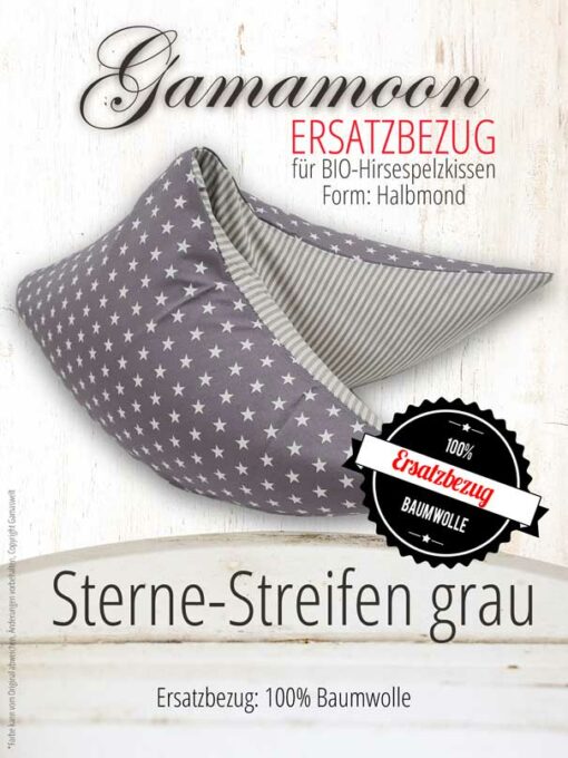 Gamamoon Ersatzbezug Sterne Streifen grau