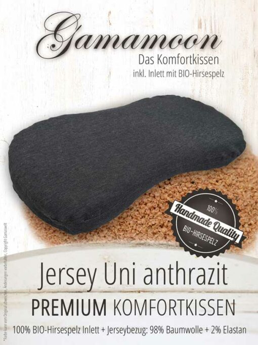 Gamamoon Komfortkissen Premium Jersey Uni anthrazit