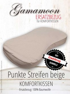 Ersatzbezug Komfortkissen Punkte Streifen beige