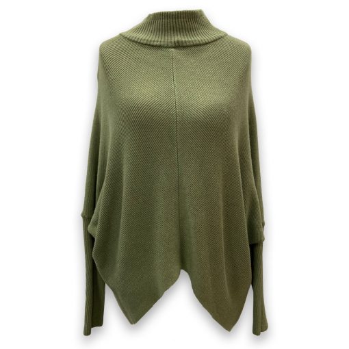 Pullover Stehkragen grün
