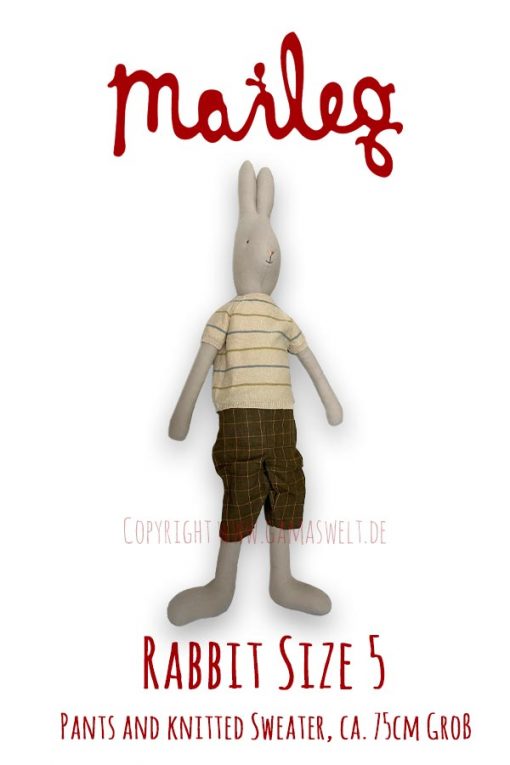 Maileg Rabbit SIze 5 Pants and knitted Sweater 126-2520-00