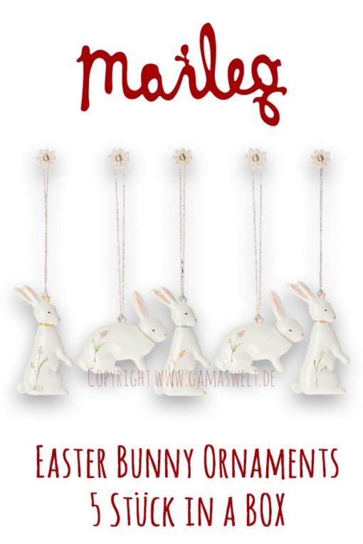 Maileg Easter Bunny Ornaments 5 Stk in a Box 18-2300-00
