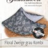 Gamamoon Floral Zweige grau Kombi Hirsespelzkissen