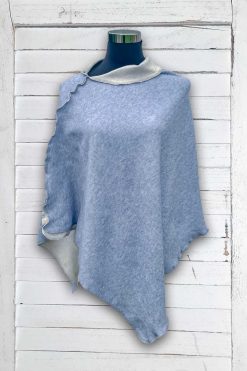 Lieblingsponcho blau Sand Doubleface by Gamaswelt