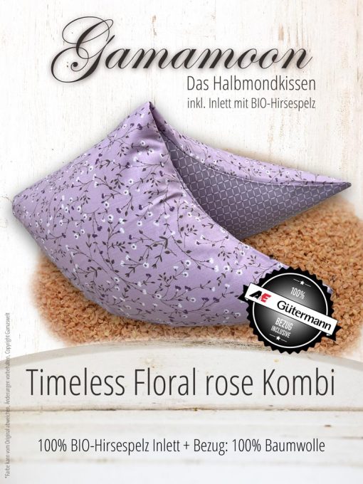 Gamamoon Hirsespelz Nackenkissen Timeless Floral rose Kombi
