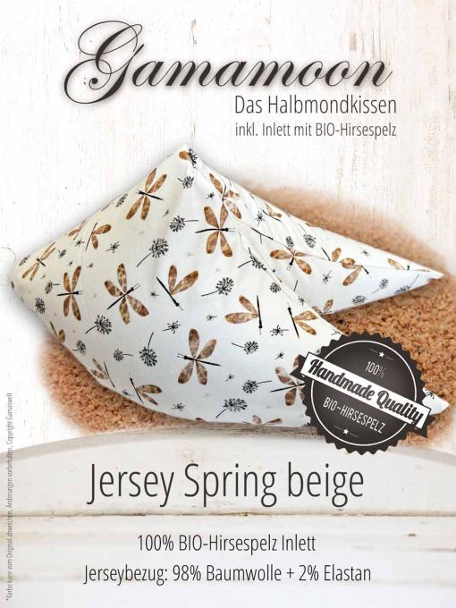 Gamamoon Hirsespelz Nackenkissen Jersey Spring beige