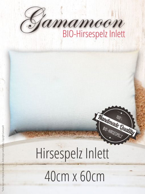 Hirsespelz Inlett 40cm x 60cm, Hirseschalen Kopfkissen