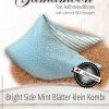 Gamamoon Hirsespelzkissen Bright Side Mint Blätter klein Kombi Classic Halbmond