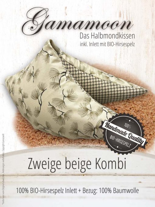 Gamamoon Nackenkissen Zweige beige kombi Hirsespelzkissen