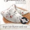 Gamamoon Bright Side Blumen weiss rose Hirsespelzkissen