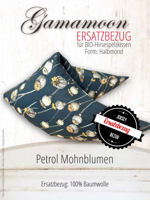 Ersatzbezug Gamamoon Petrol Mohnblumen