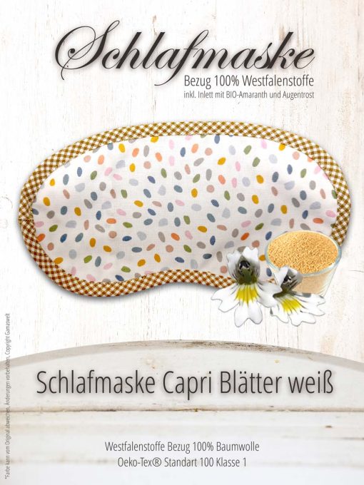 Schlafmaske Gamaswelt Capri Blätter weiß