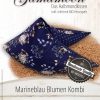 Gamamoon Hirsespelzkissen Nackenkissen Marineblau Blumen